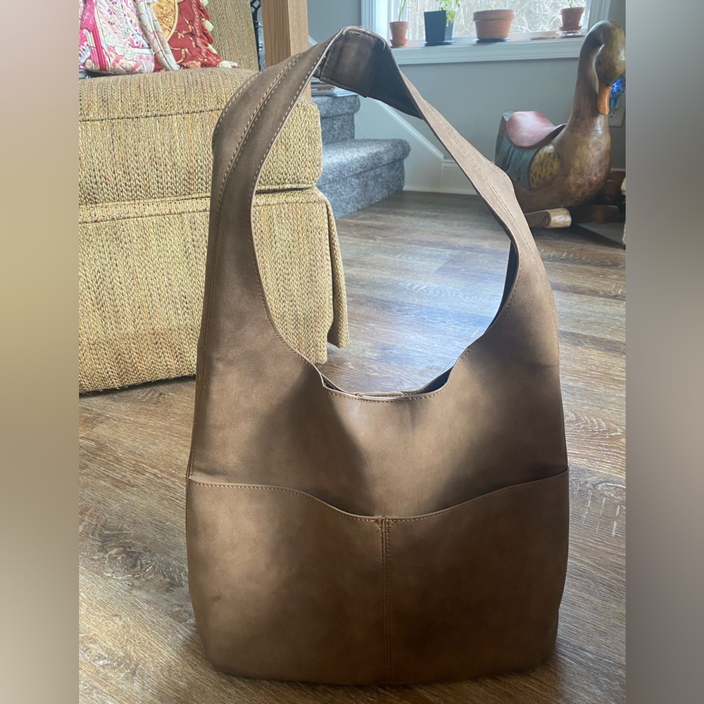 Brown Suede Women's Bucket Bag